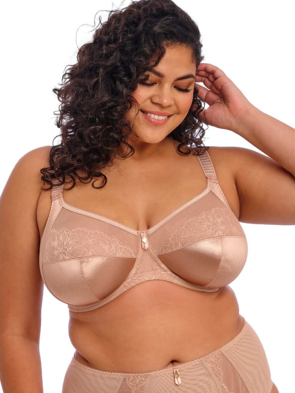 Elomi Cate Allure Lace Full Cup Banded Underwire Bra In Sahara